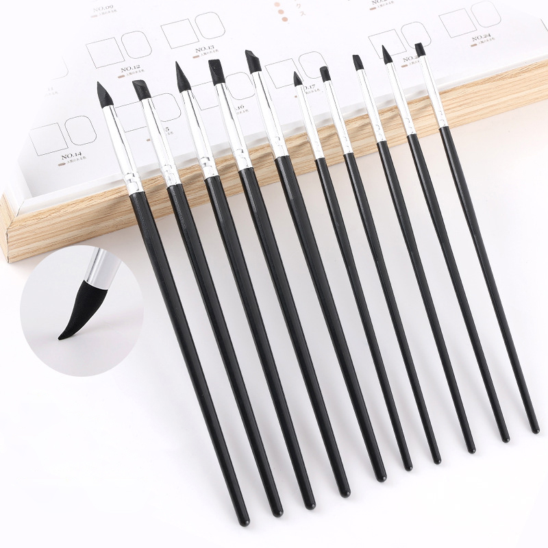 Nail Art Simple - 5Pcs Dental Silicone Brush Pens Resin