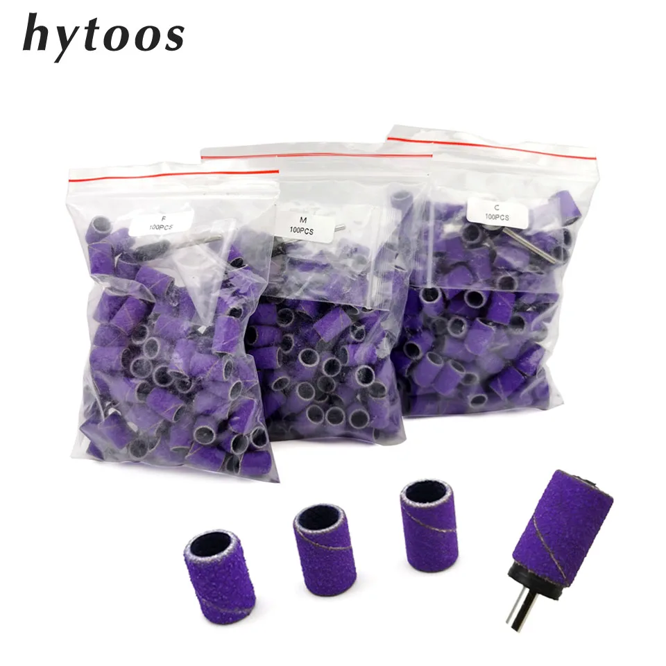 Nail Art Violet - HYTOOS 100pcs/Bag Purple Sanding Bands Without