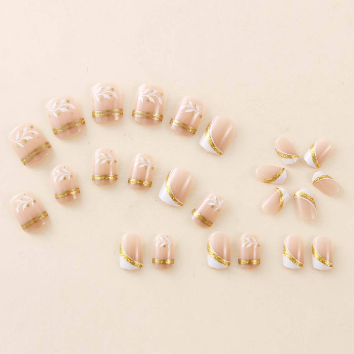 Nail Art Design - Nude Short Square Press On Nails