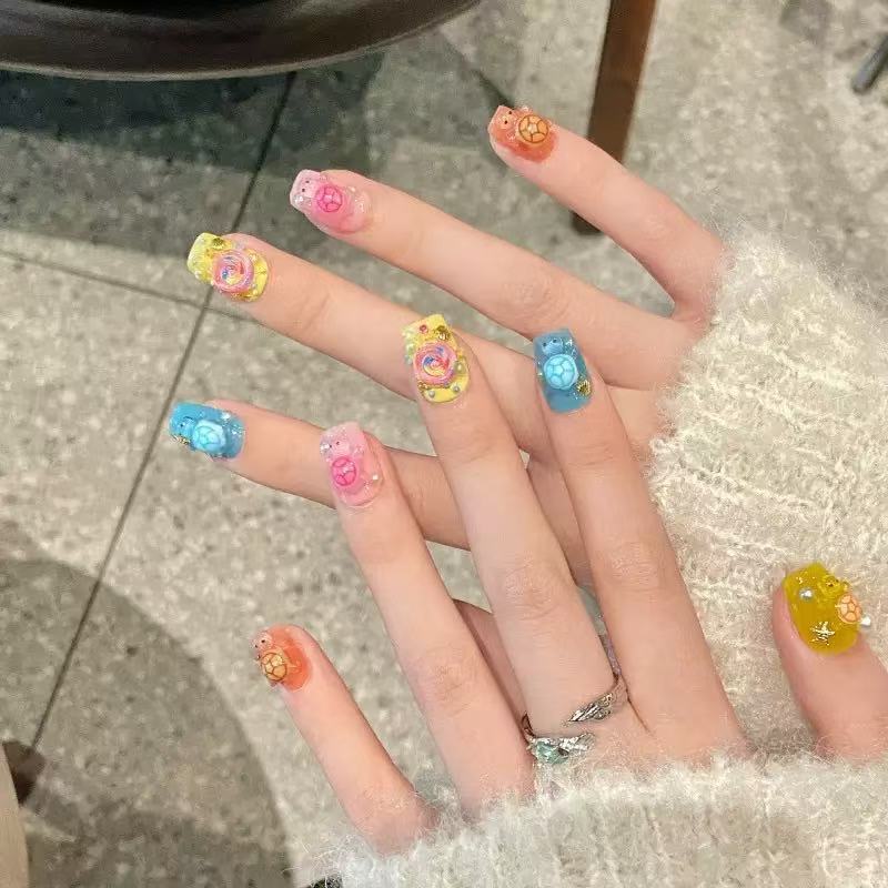 Nail Art Design - 100 Mini Colorful Turtle Resin Charms