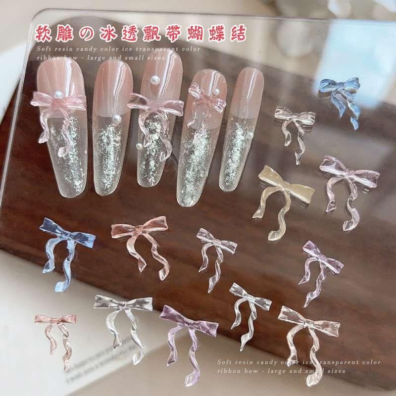 Nail Art Lotso - 30PCS Fairy Ice Transparent Pink Blue