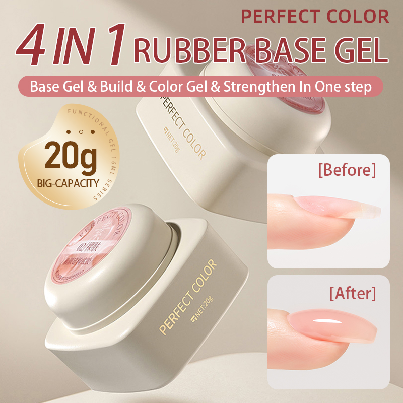 Nail Art Gel Polish - PERFECT COLOR 20g 4-in-1 Builder Nail