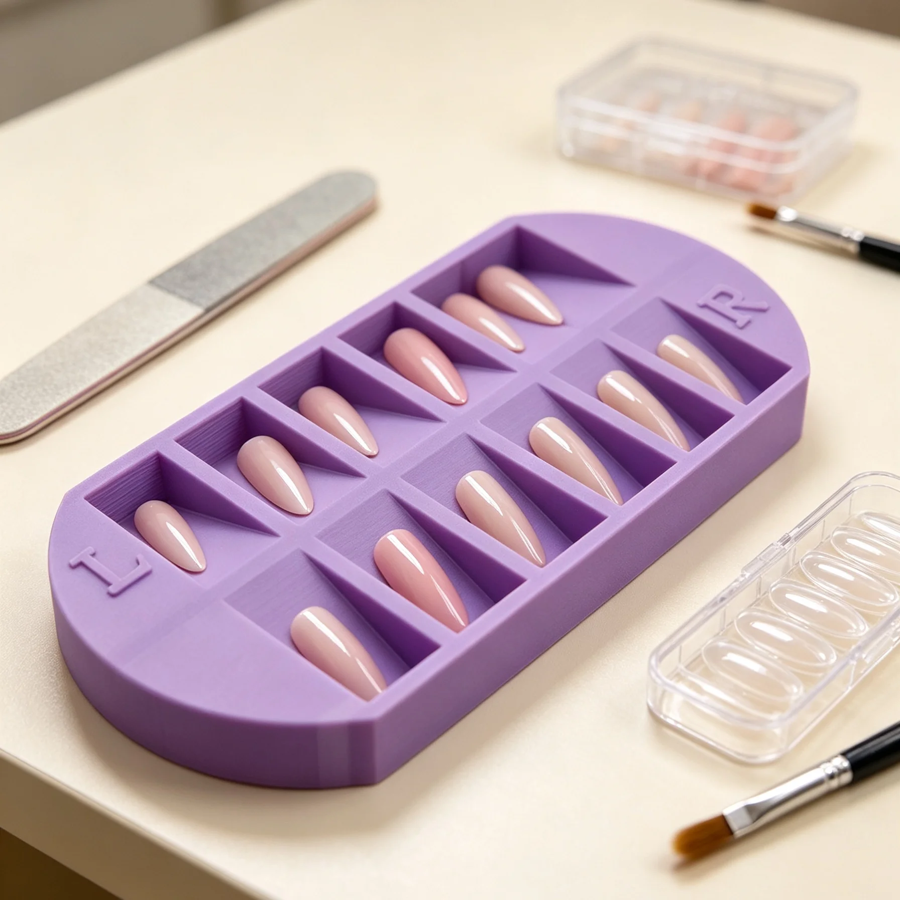 Nail Art Simple - 8-Grids Nail Tip Storage Tray with