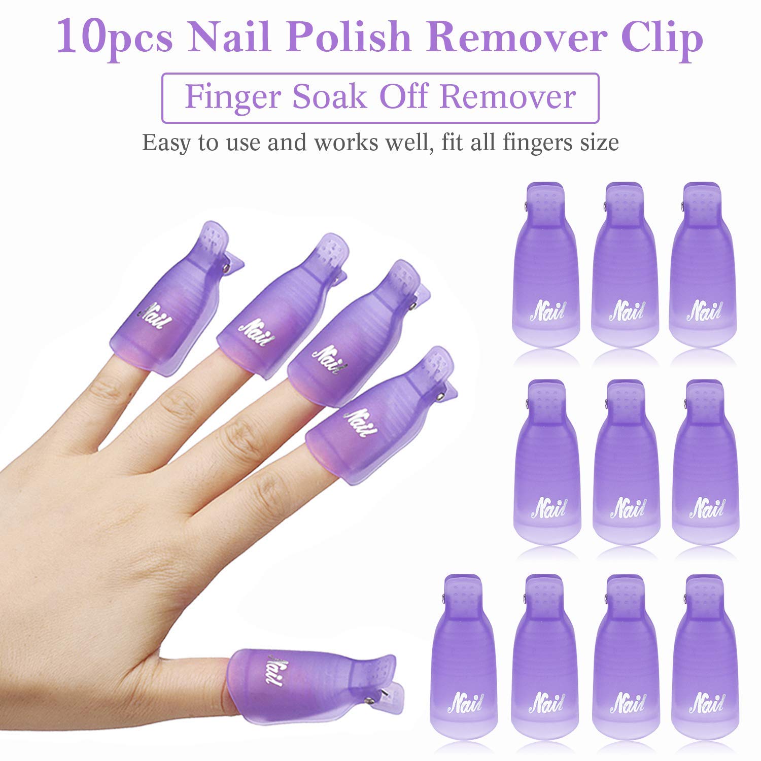 Nail Art Gel Polish - 10Pcs Plastic Nail Art Soak Off