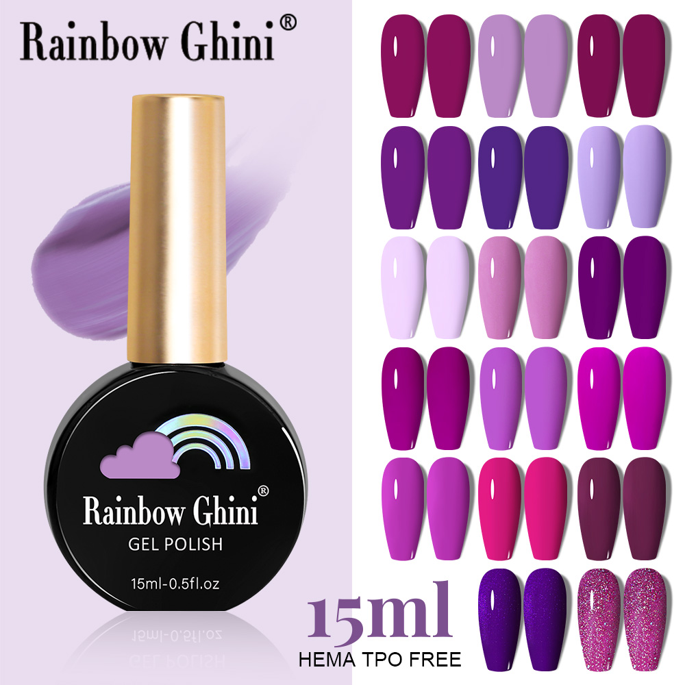 Nail Art Rainbow - RG 15ml 17 Colors Purple Series