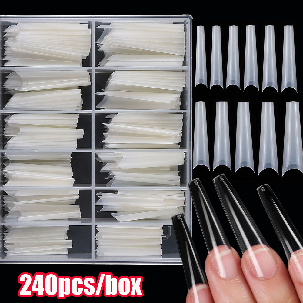 Nail Art Xxl - 240Pcs Extra Long C Curve Straight