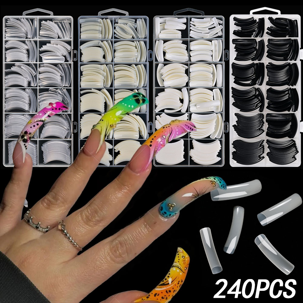 240PC Hawk Curved Long Square  - огляд і ціна Nail Art Xxl