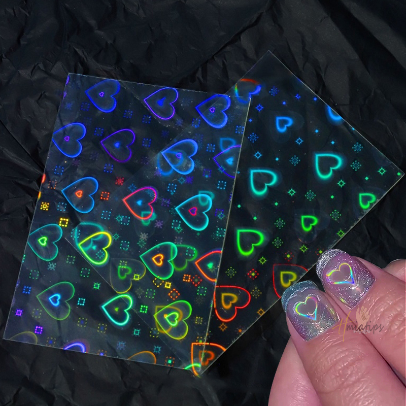 2pcs Holographic Aurora Heart  - огляд і ціна Nail Art Lotso