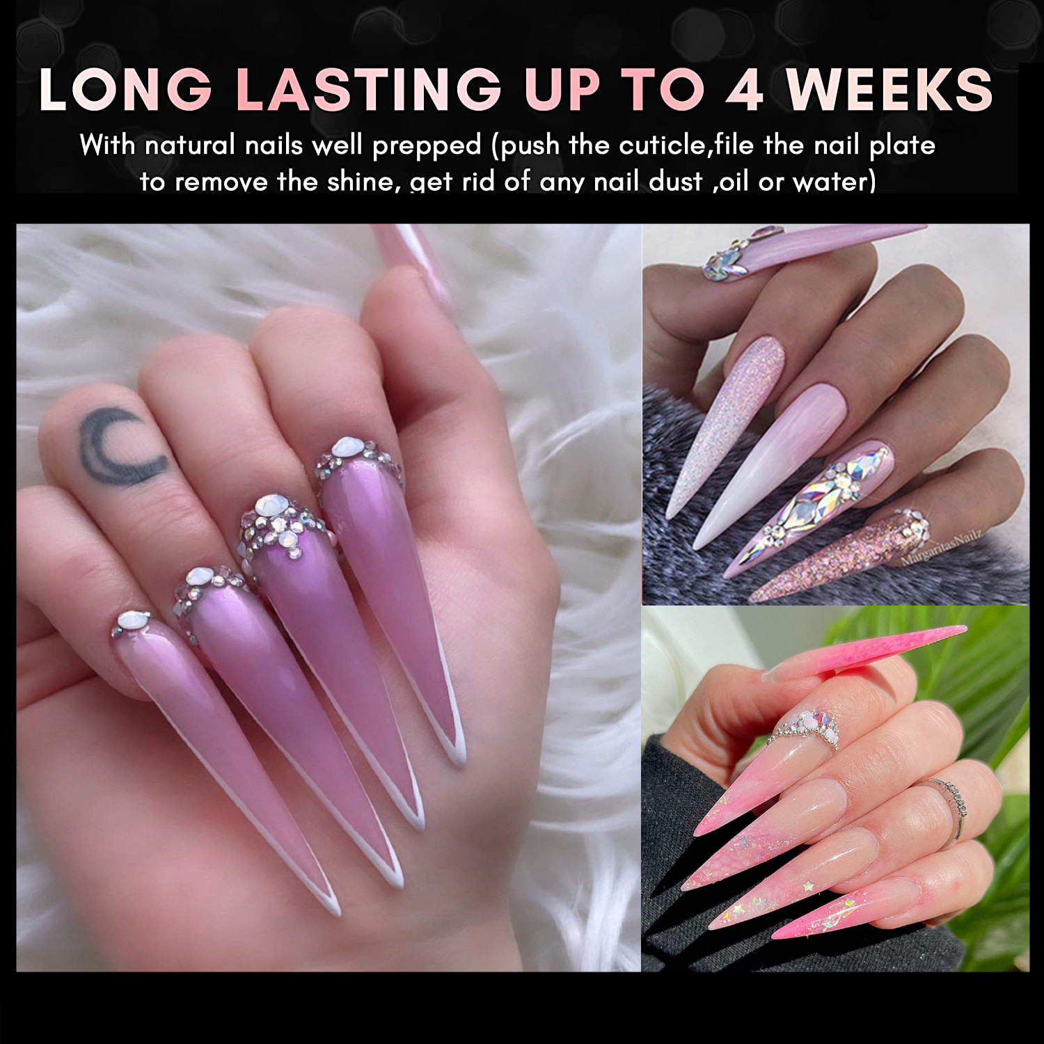 XXL Stiletto False Nails -Half - огляд і ціна Nail Art Xxl