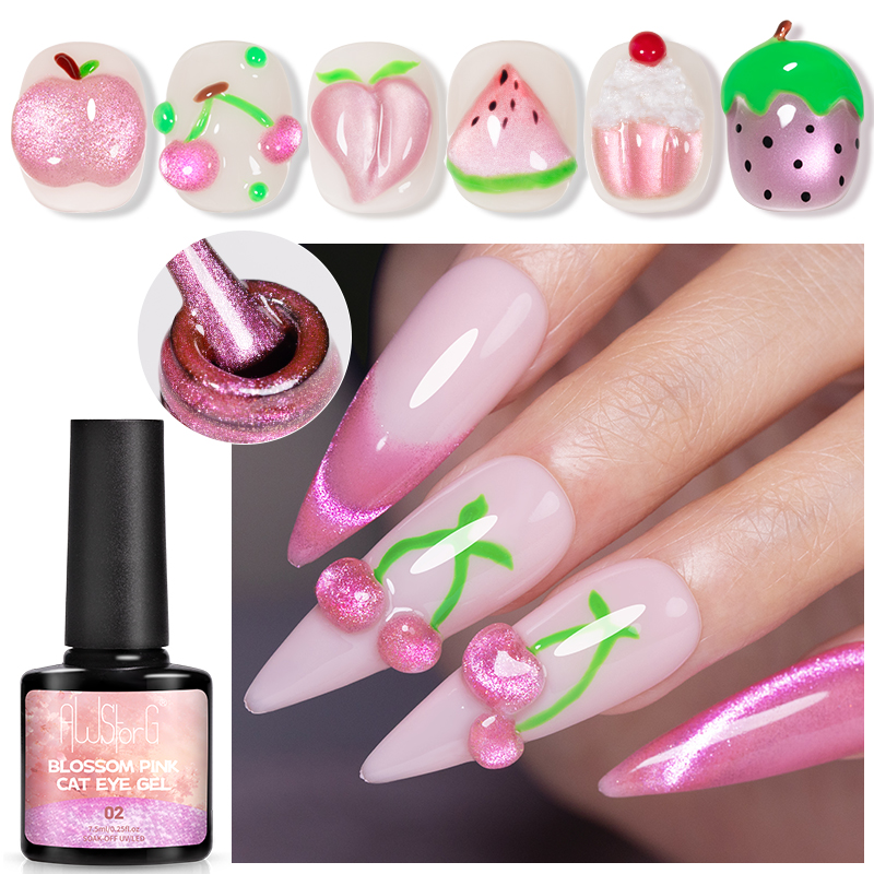 AWStorG 7.5ML Flash Pure Lust  - огляд і ціна Nail Art Cat Eye Pink