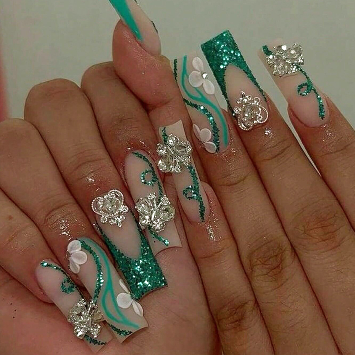 Long Coffin Press on Nails Bal - огляд і ціна Nail Art Design
