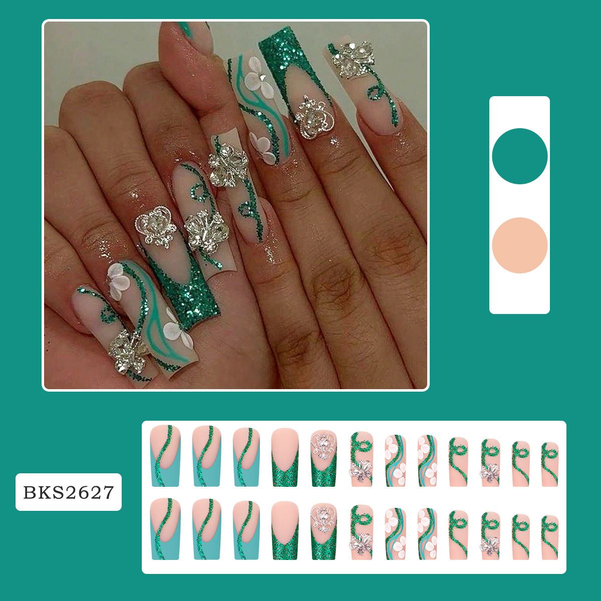 Long Coffin Press on Nails Bal - огляд і ціна Nail Art Design