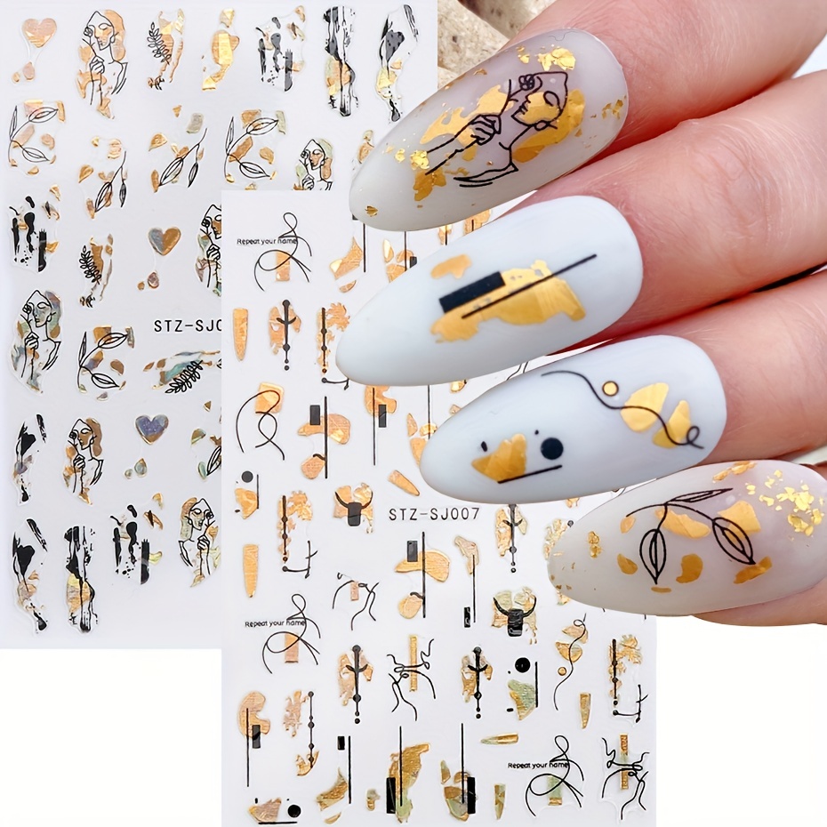 1PC Abstract Geometry Stickers - огляд і ціна Nail Art Gothic
