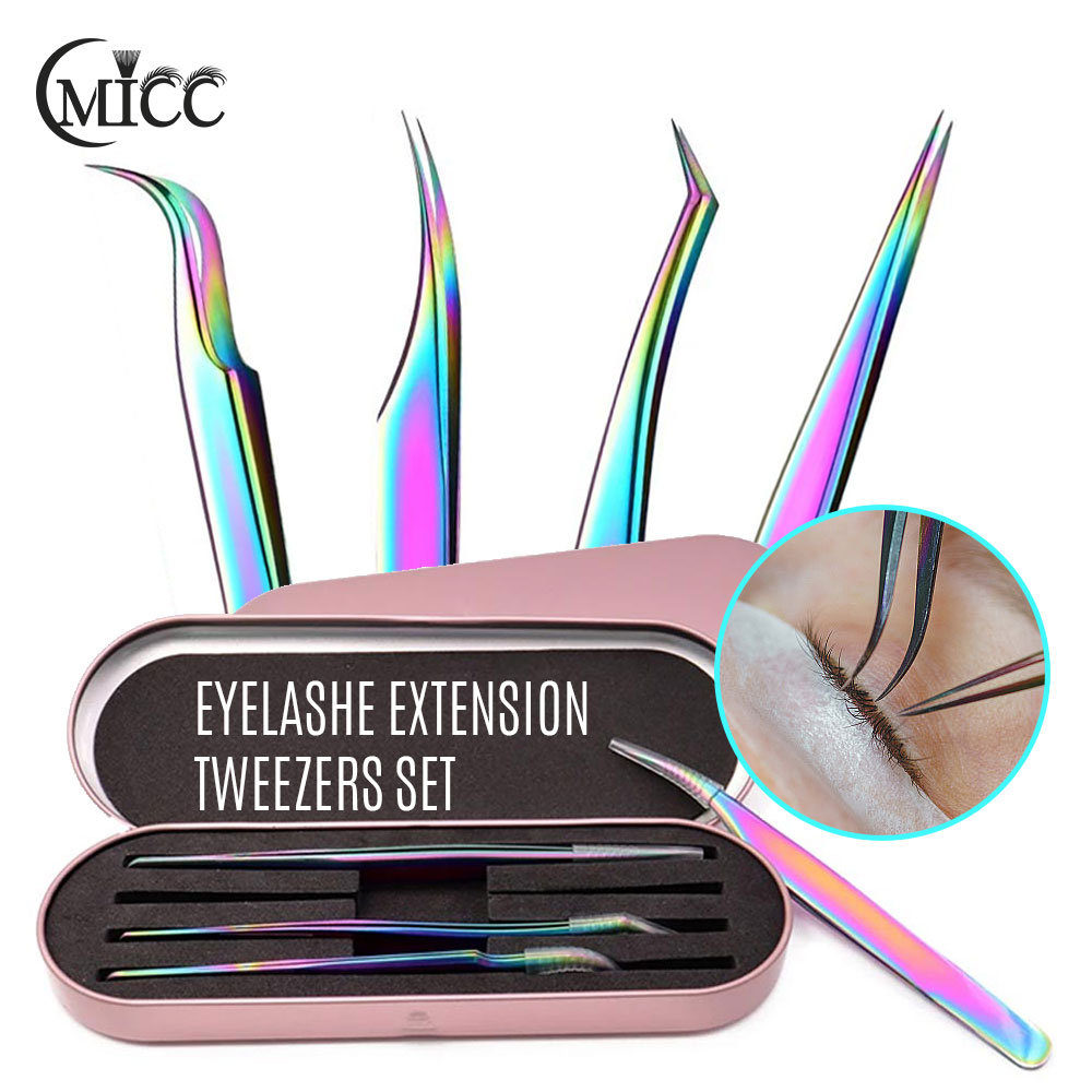 4Pcs Rainbow Eyelashes Tweezer - огляд і ціна Nail Art Rainbow