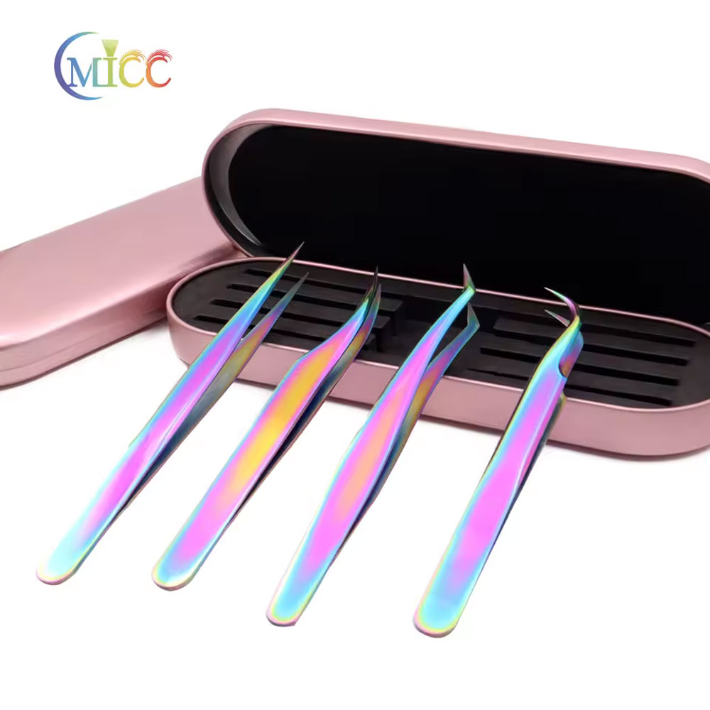 4Pcs Rainbow Eyelashes Tweezer - огляд і ціна Nail Art Rainbow