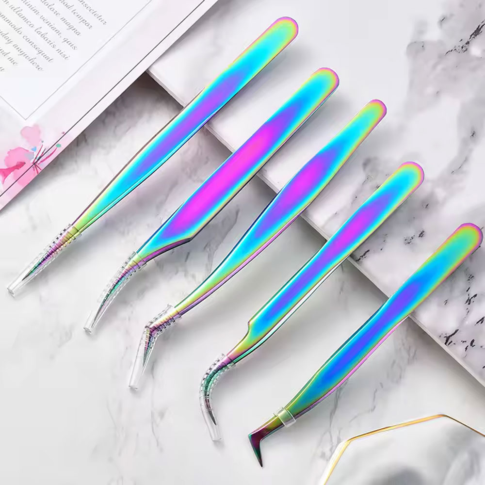 4Pcs Rainbow Eyelashes Tweezer - огляд і ціна Nail Art Rainbow