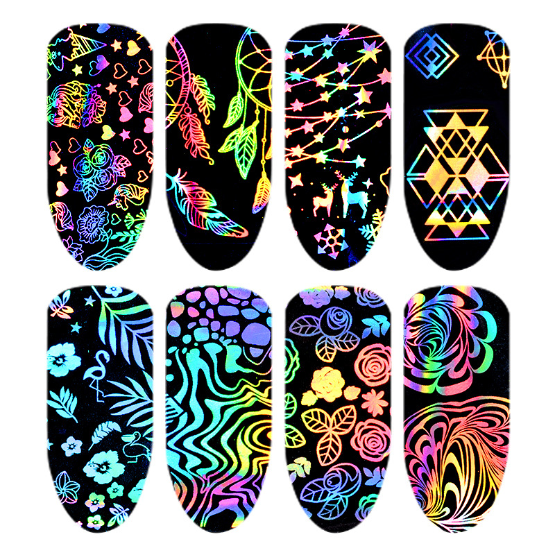 8pcs Holographic Colorful Nail - огляд і ціна Nail Art Lotso