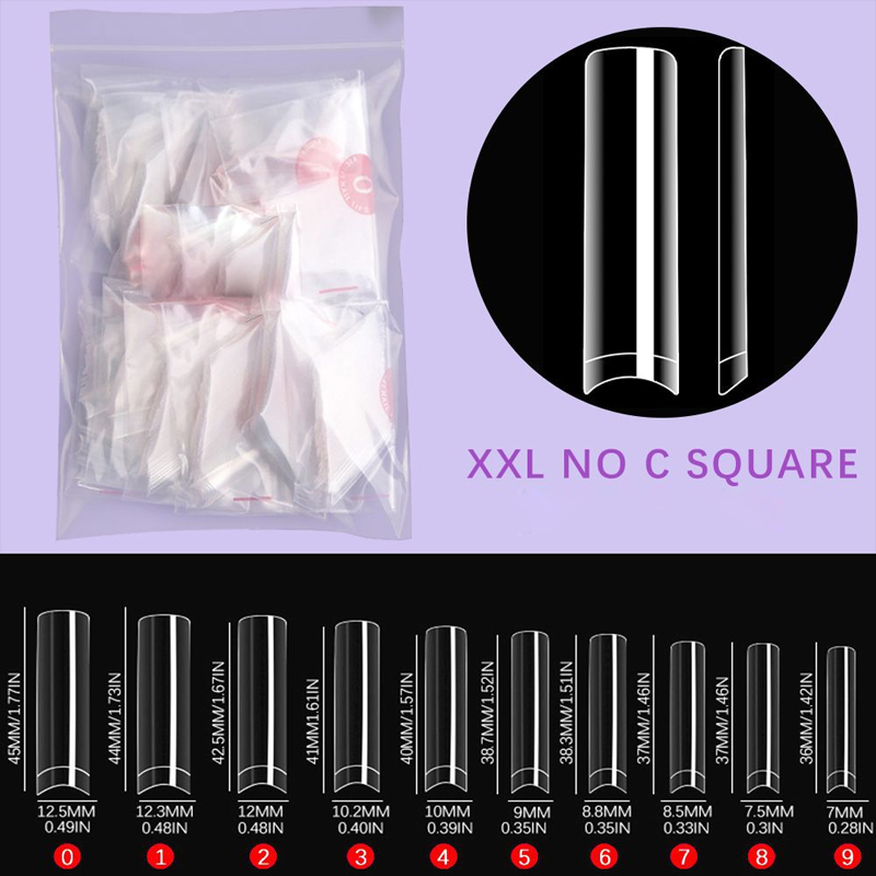 500Pcs XXL No C Curve Nail Tip - огляд і ціна Nail Art Xxl