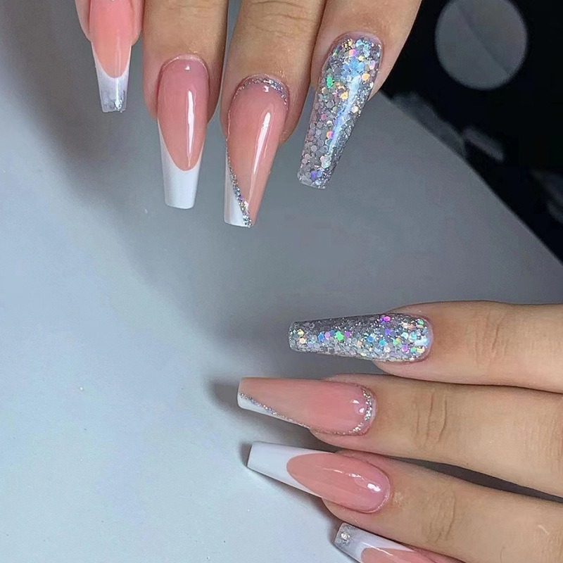 24Pcs/Set Long Ballet Fake Nai - огляд і ціна Nail Art Simple