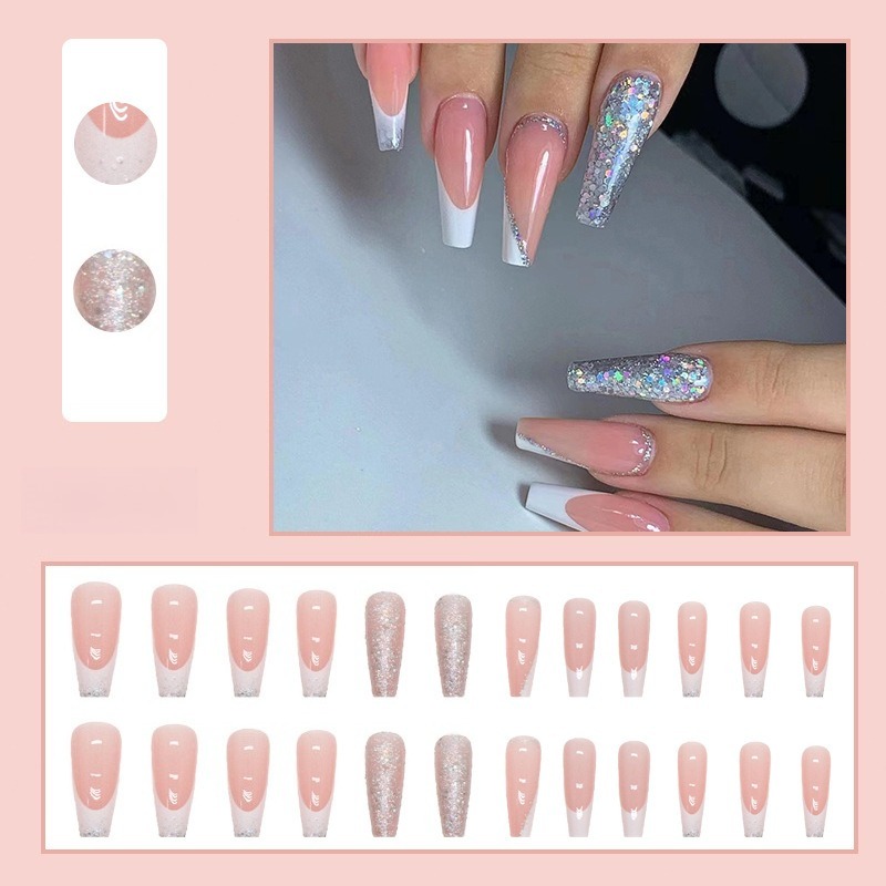 24Pcs/Set Long Ballet Fake Nai - огляд і ціна Nail Art Simple