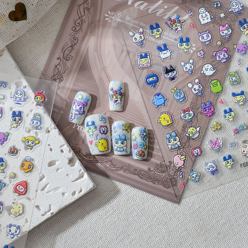 Tamagotchi Cartoon 3D Embossed - огляд і ціна Nail Art Design