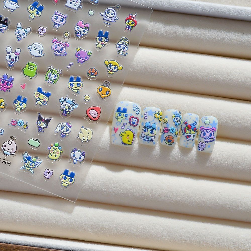 Tamagotchi Cartoon 3D Embossed - огляд і ціна Nail Art Design