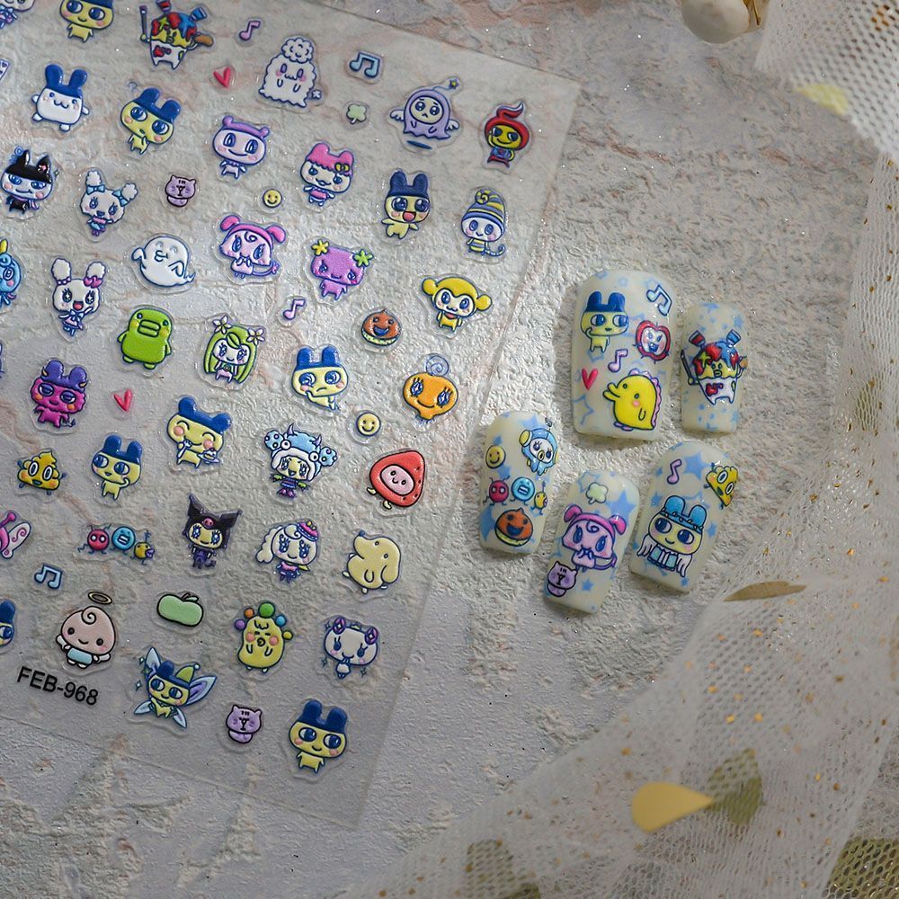 Tamagotchi Cartoon 3D Embossed - огляд і ціна Nail Art Design