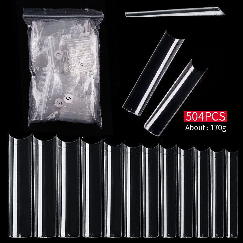 500 Pcs Long Square No C Curve - огляд і ціна Nail Art Xxl