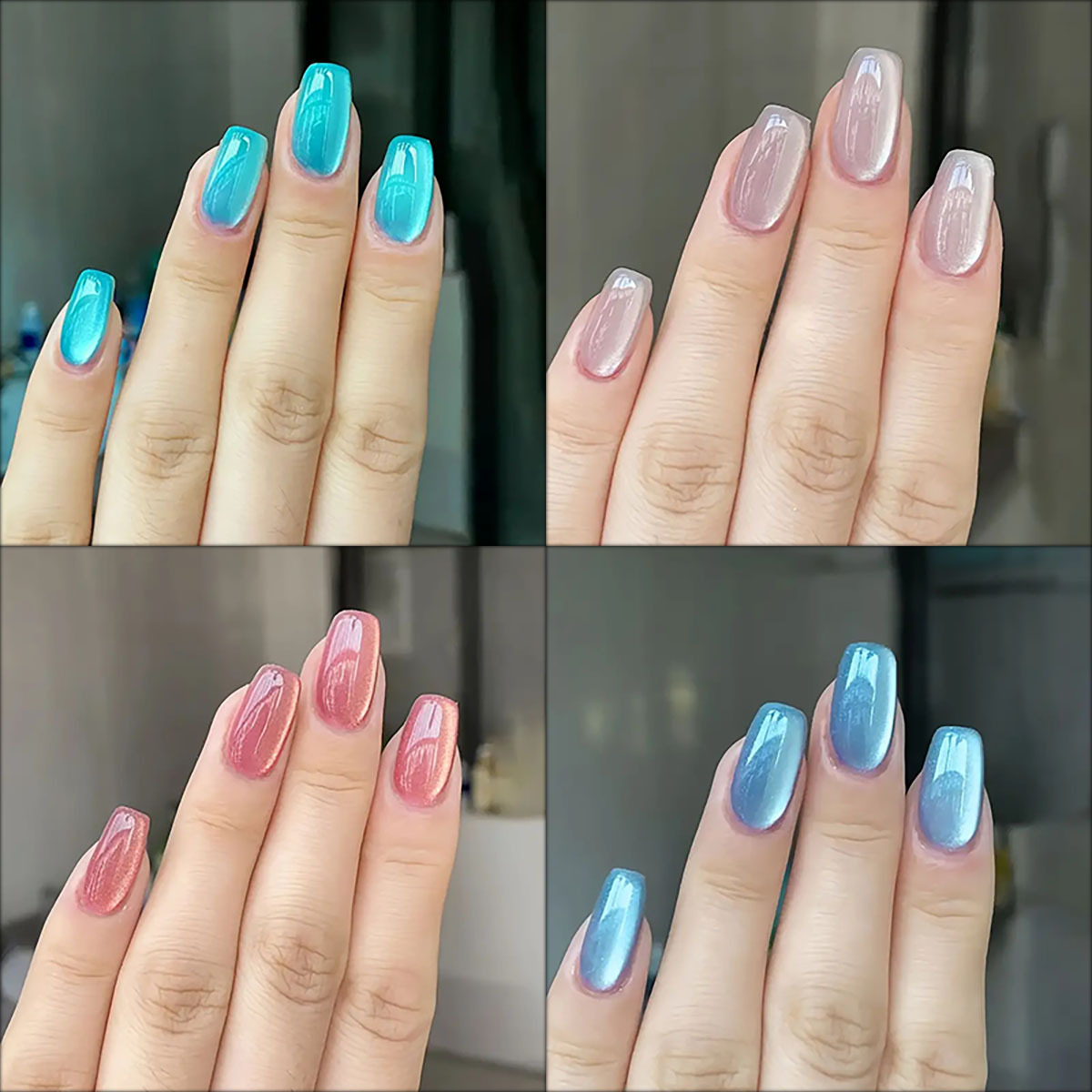 24pcs/30pcs short square balle - огляд і ціна Nail Art Cat Eye Pink
