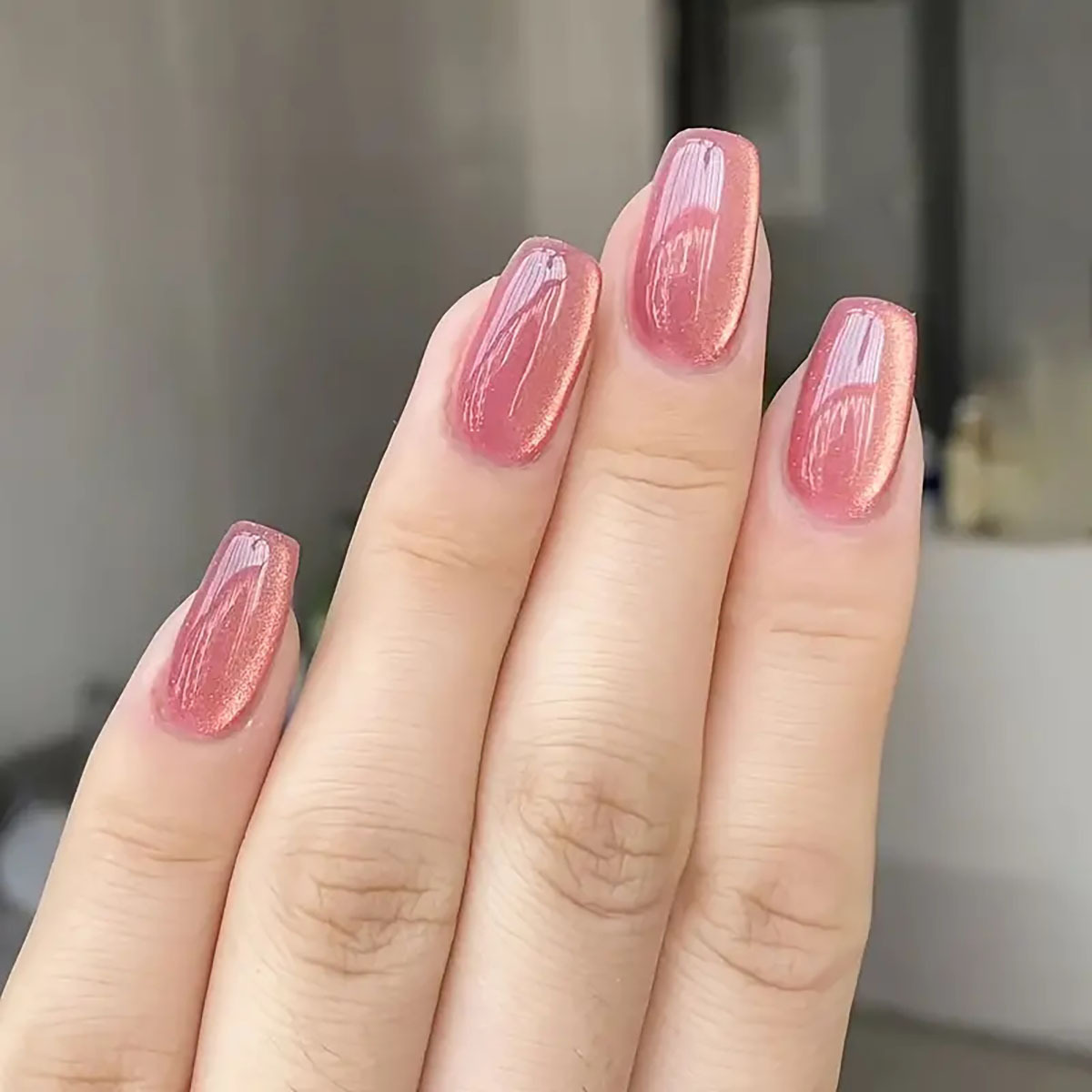 24pcs/30pcs short square balle - огляд і ціна Nail Art Cat Eye Pink