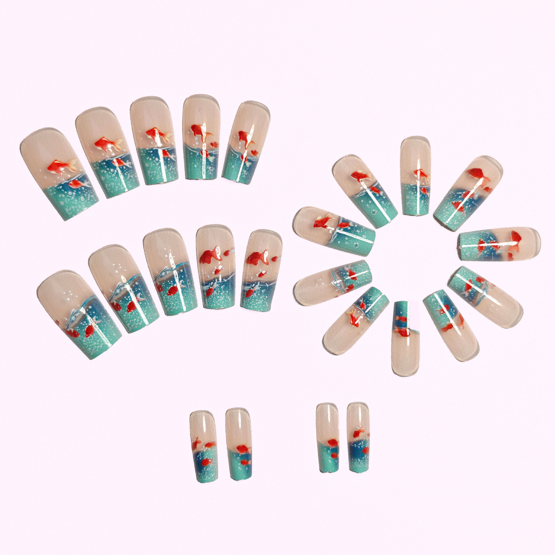 Medium long Square fake nails  - огляд і ціна Nail Art Red