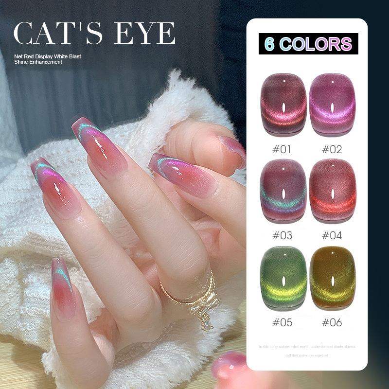 6 Colors Aurora Cat Eye Magnet - огляд і ціна Nail Art Rainbow