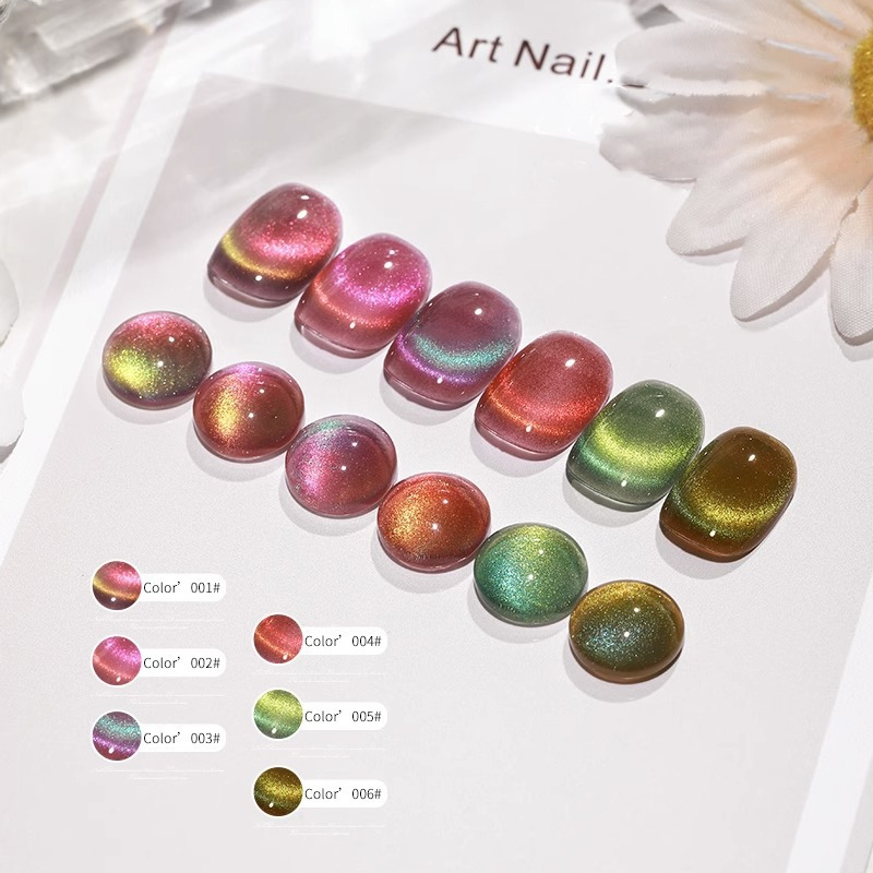 6 Colors Aurora Cat Eye Magnet - огляд і ціна Nail Art Rainbow