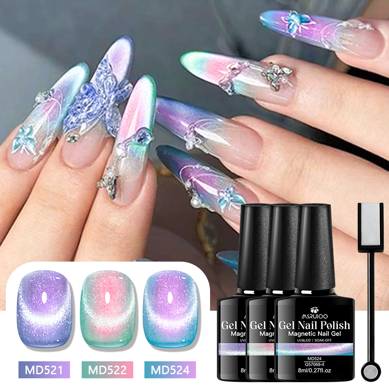 3Pcs Magnetic Gel Nail Polish  - огляд і ціна Nail Art Violet