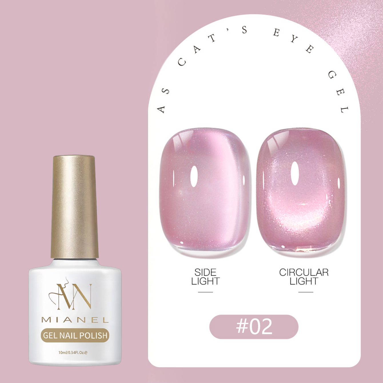 MIANEL Sheer Peach Nude Pink C - огляд і ціна Nail Art Cat Eye Pink