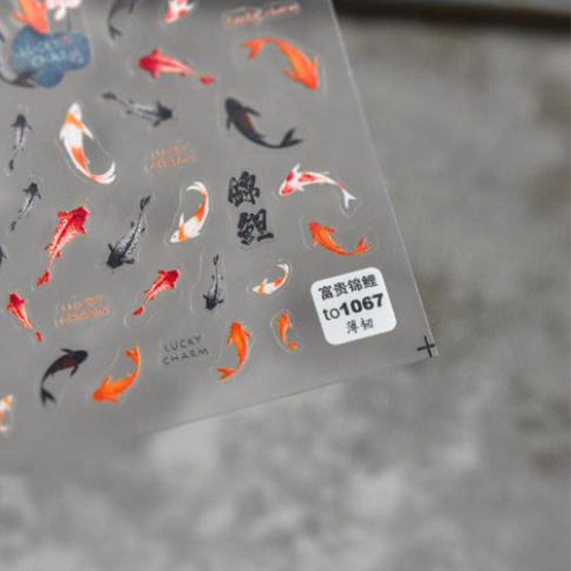 Red Koi Fish Goldfish 5D Nail  - огляд і ціна Nail Art Red