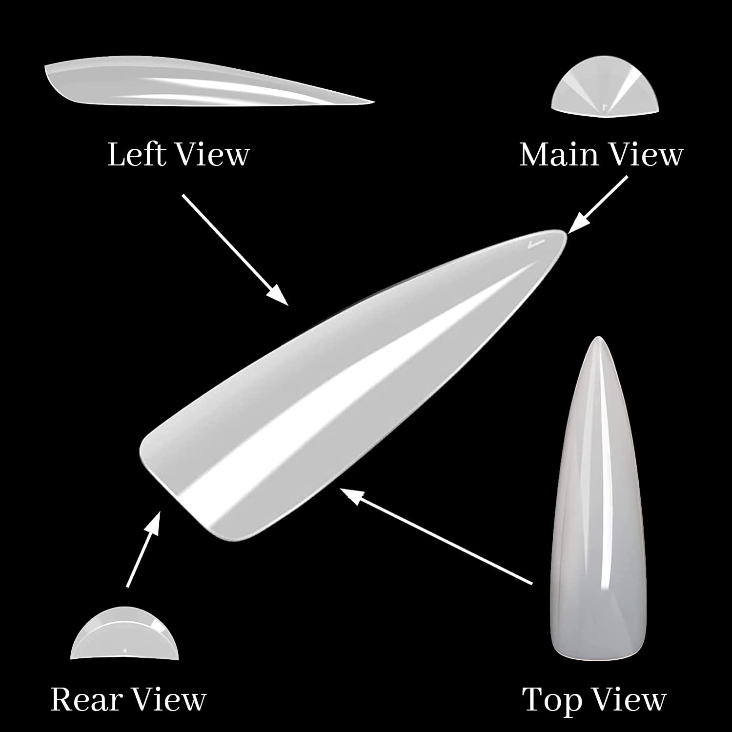 XXL Stiletto Nail Tips 500pcs  - огляд і ціна Nail Art Xxl