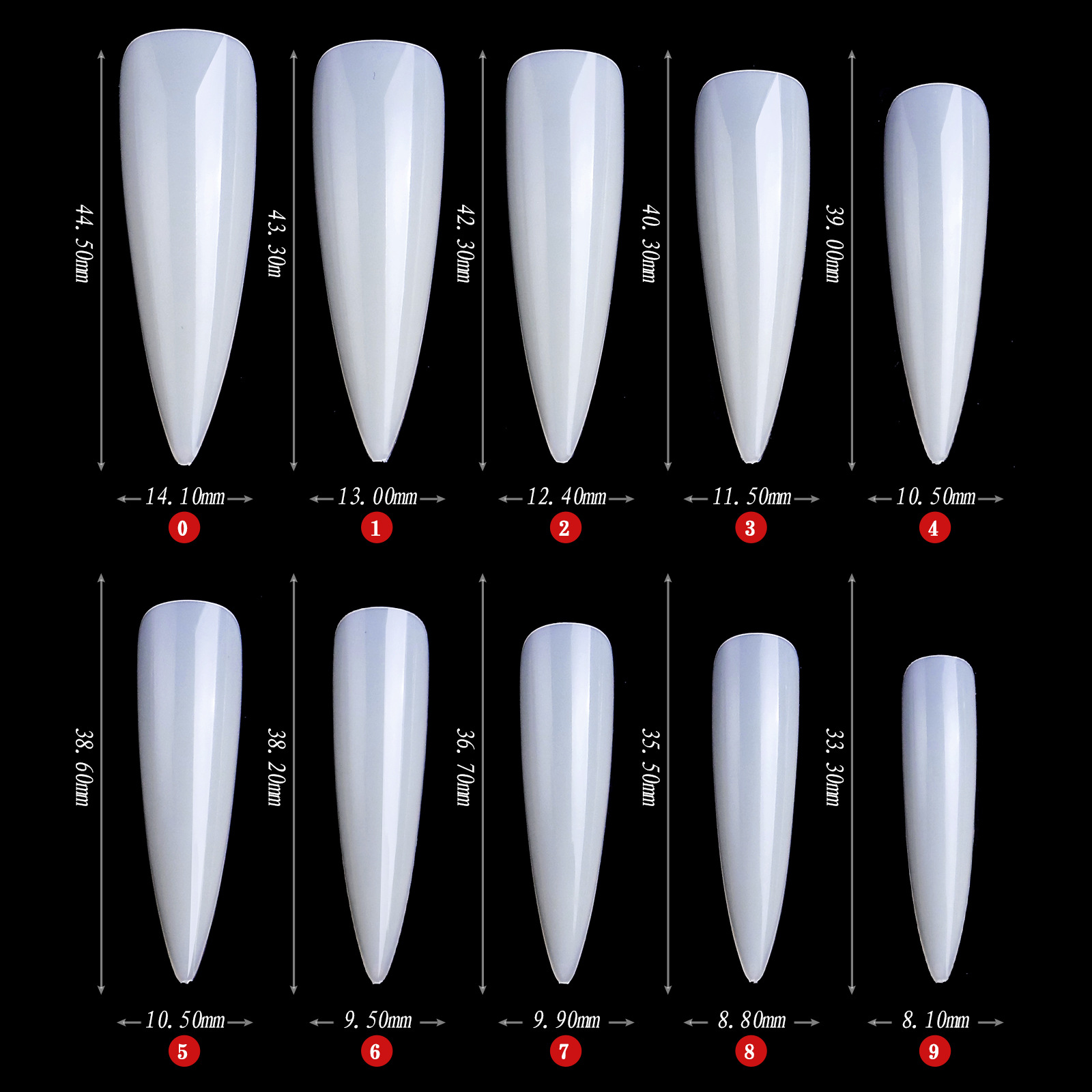 XXL Stiletto Nail Tips 500pcs  - огляд і ціна Nail Art Xxl