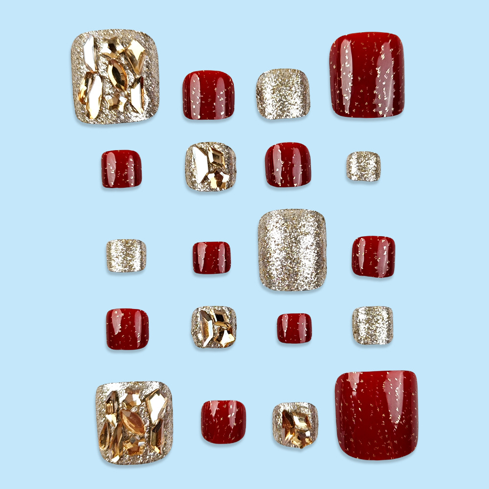 24pcs Super Shiny Press on Toe - огляд і ціна Nail Art Red
