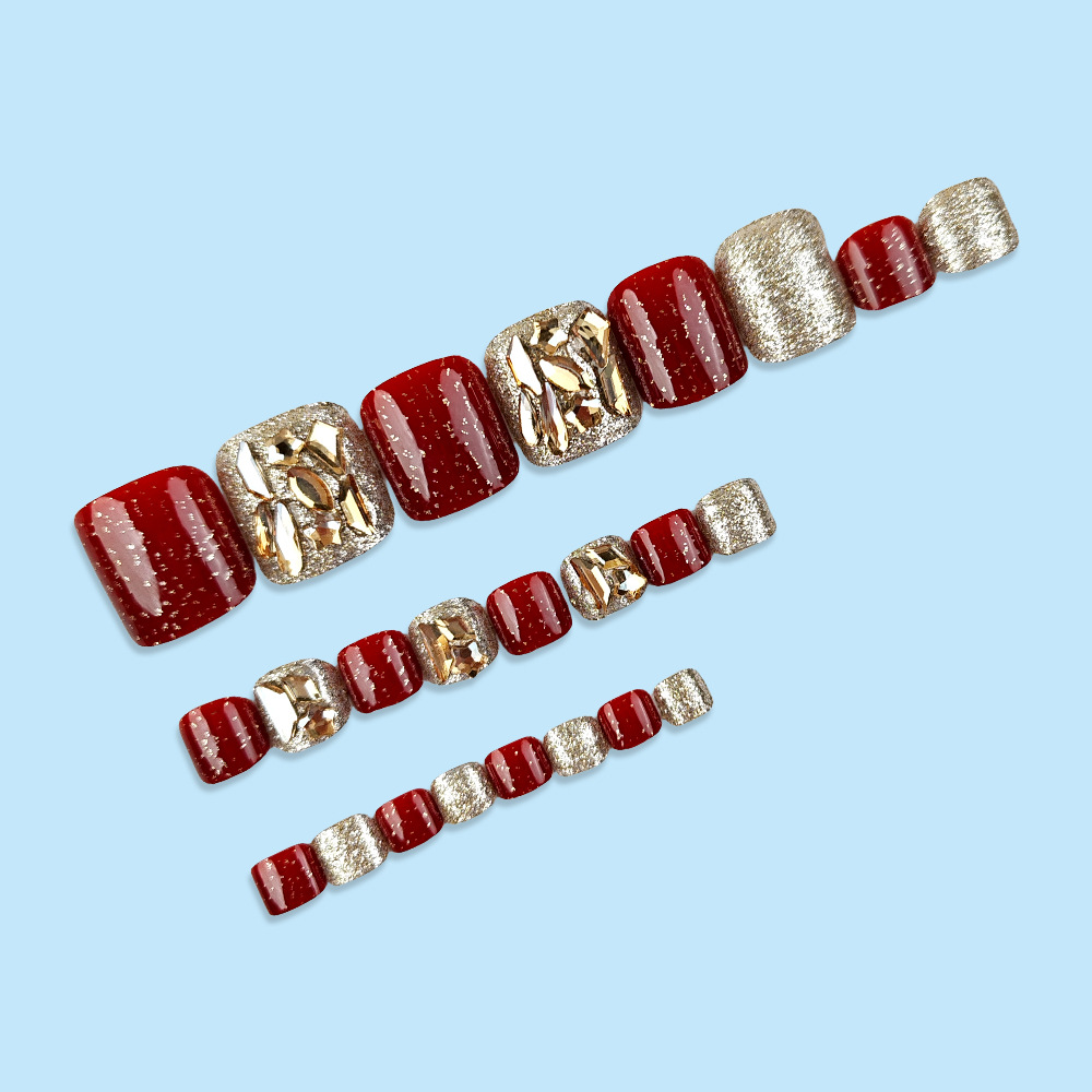 24pcs Super Shiny Press on Toe - огляд і ціна Nail Art Red
