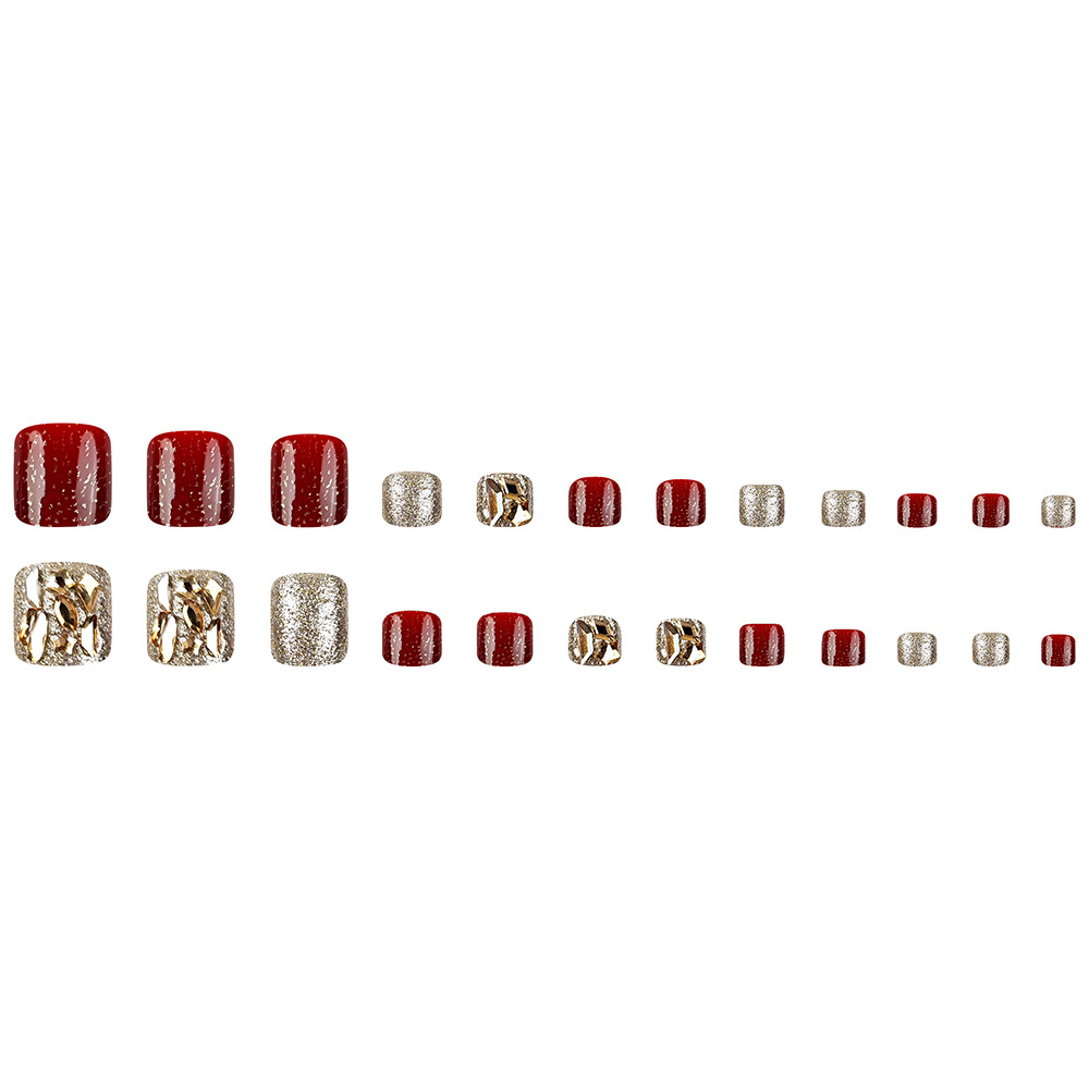 24pcs Super Shiny Press on Toe - огляд і ціна Nail Art Red