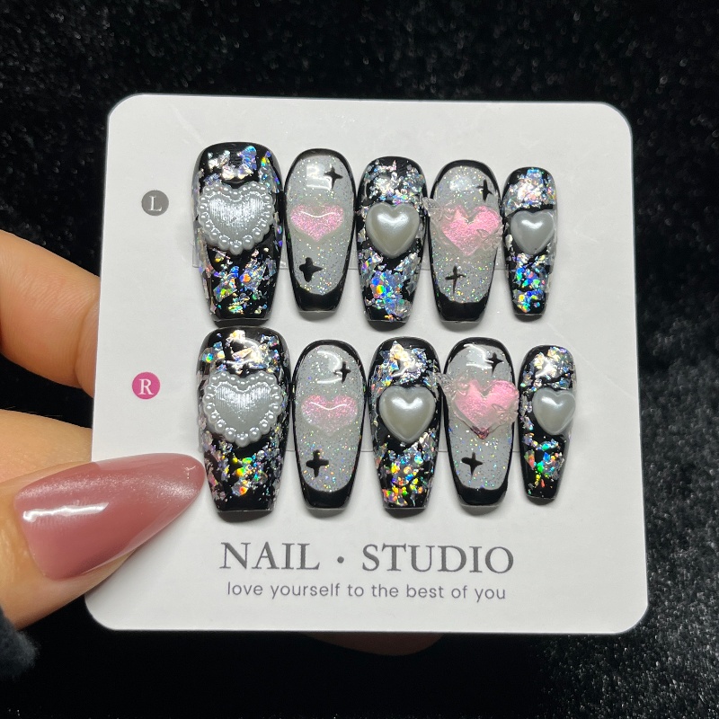 10PCS Gothic Black Press on Na - огляд і ціна Nail Art Gothic
