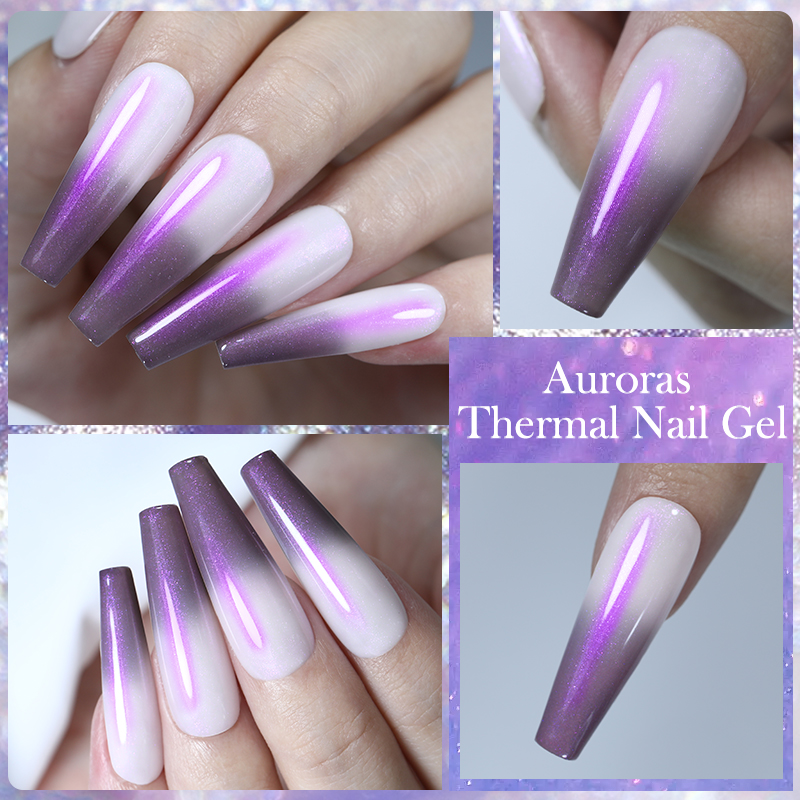 LILYCUTE 7ML Auroras Thermal G - огляд і ціна Nail Art Violet