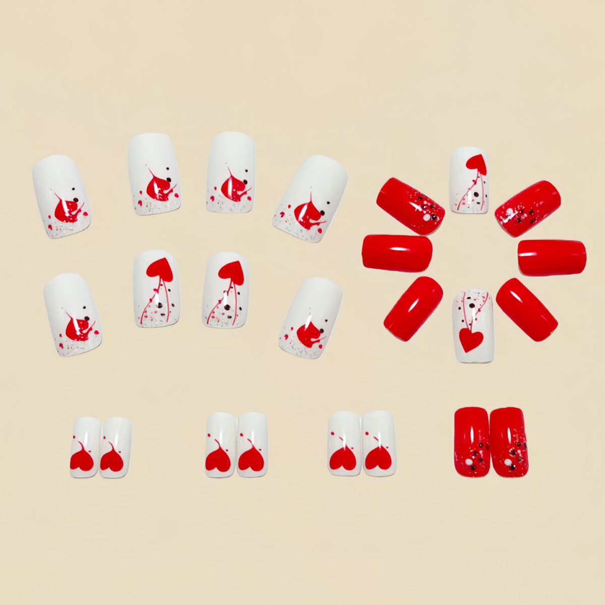 Short Medium fake nails for wo - огляд і ціна Nail Art Red