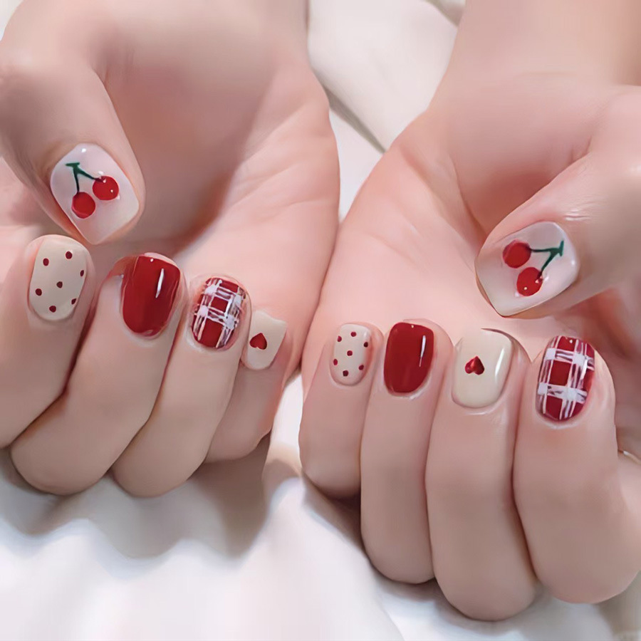 Short Square fake nails for wo - огляд і ціна Nail Art Red