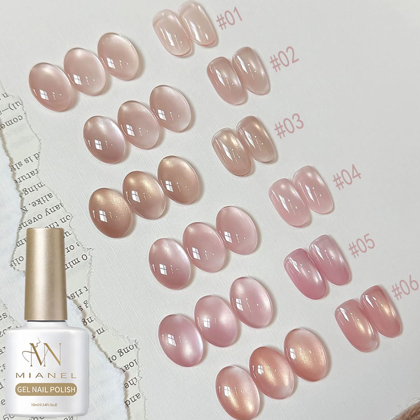 MIANEL 10ML Lover Pink Series  - огляд і ціна Nail Art Cat Eye Pink