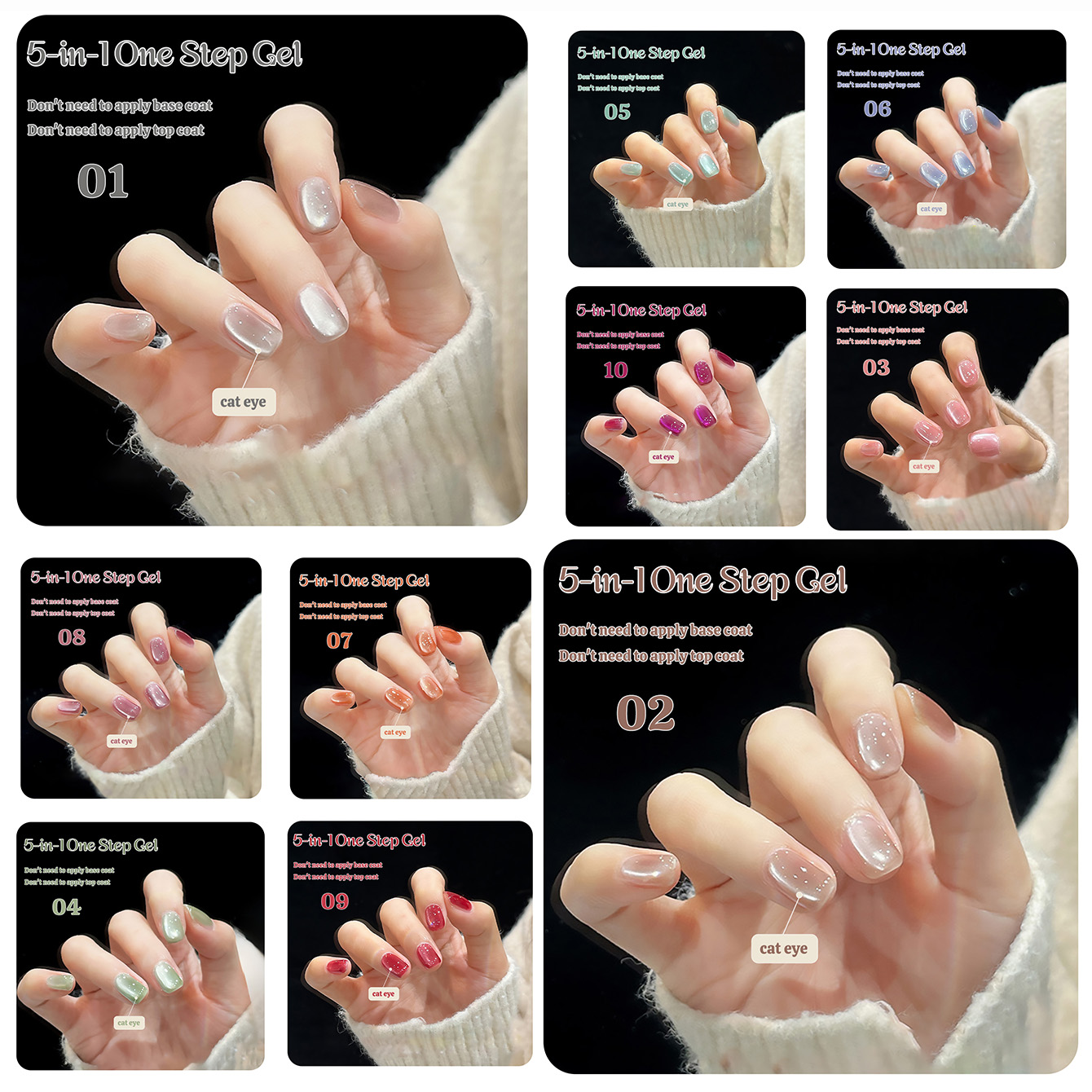1pcs TC New 5-in-1 One-Step Ge - огляд і ціна Nail Art Cat Eye Pink