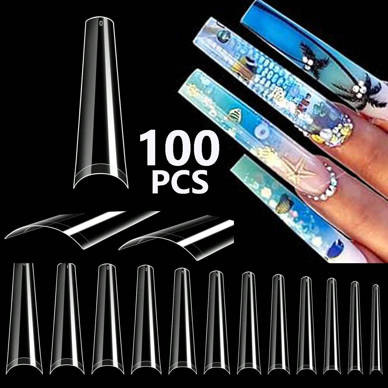 100Pcs XXL Transparent French  - огляд і ціна Nail Art Xxl