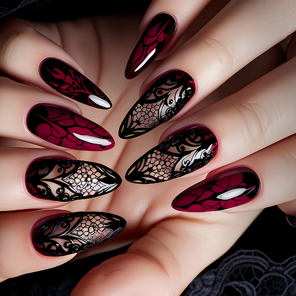 Medium fake nails for women da - огляд і ціна Nail Art Red