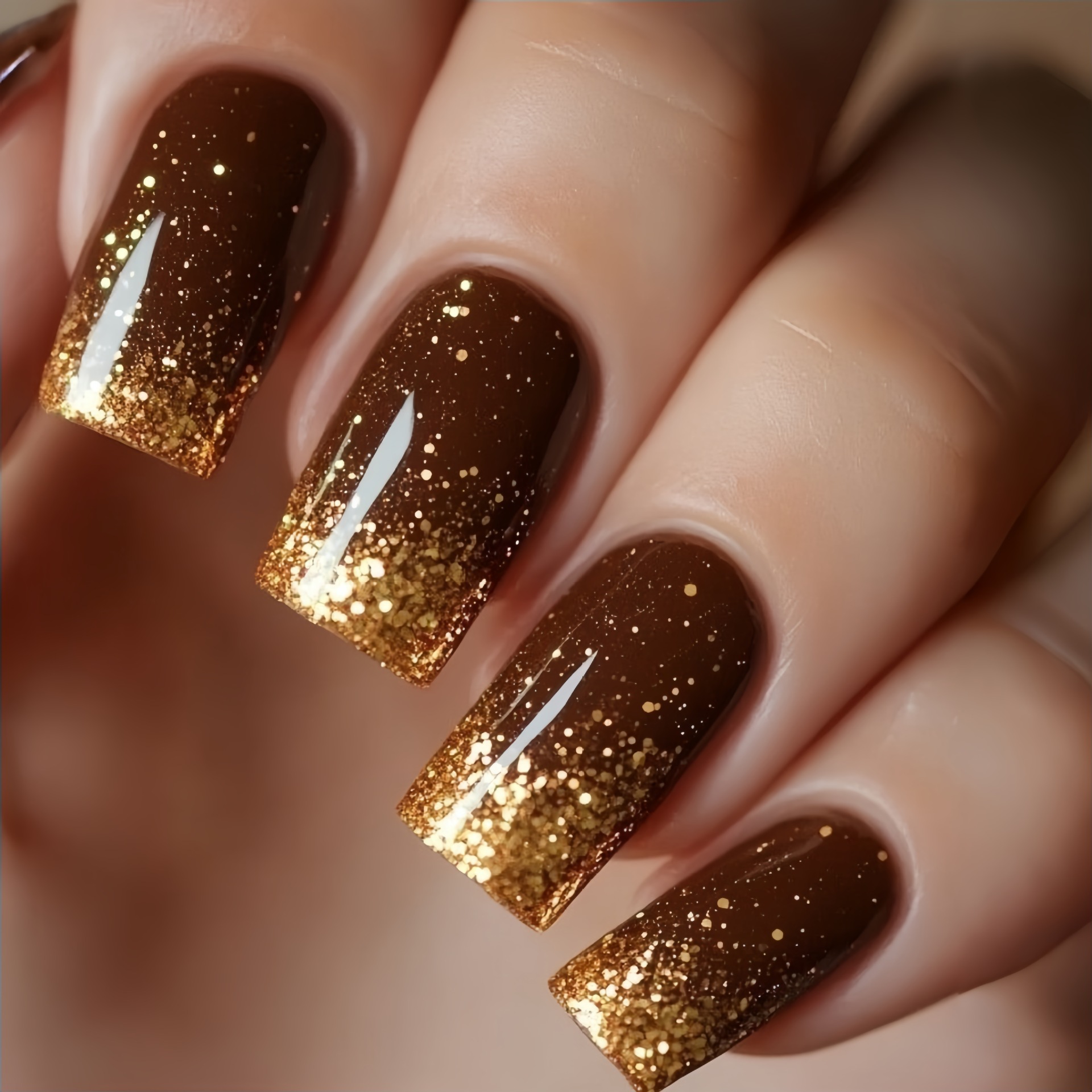 Short Medium fake nails Gradie - огляд і ціна Nail Art Design